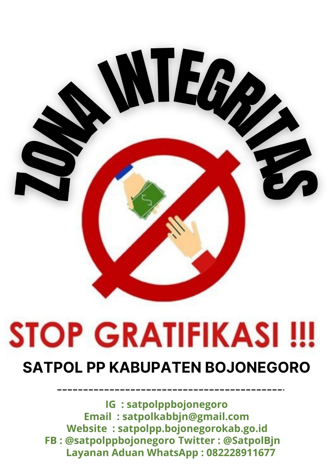 Stop Gratifikasi Satpol PP Kabupaten Bojonegoro
