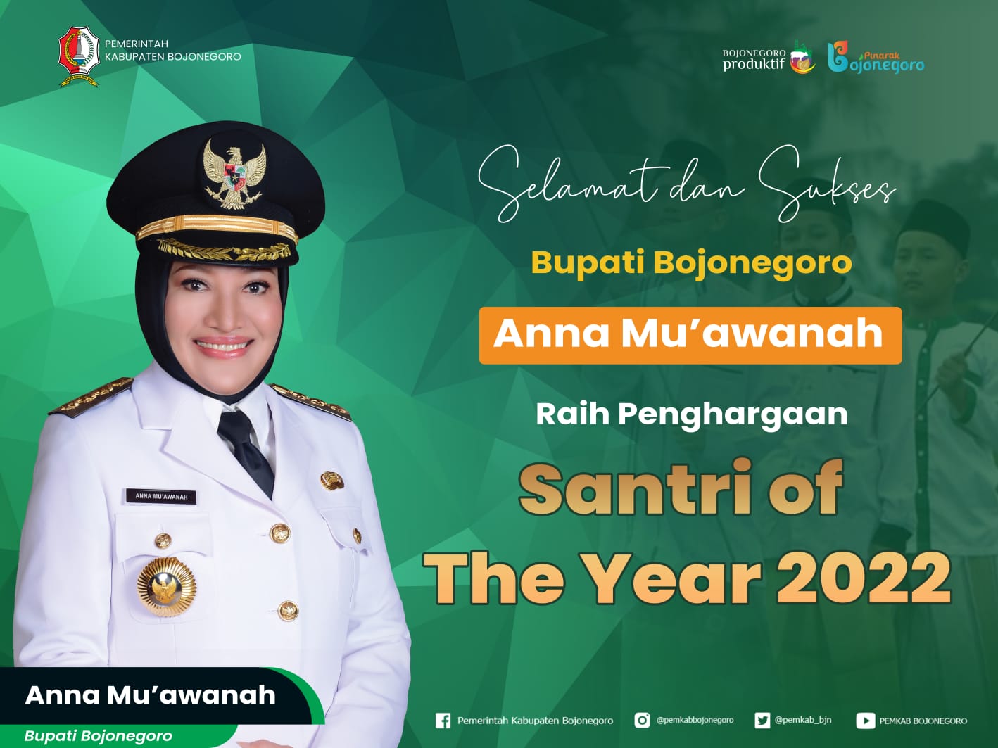 Bupati Bojonegoro raih Penghargaan Santri Of The Year 2022