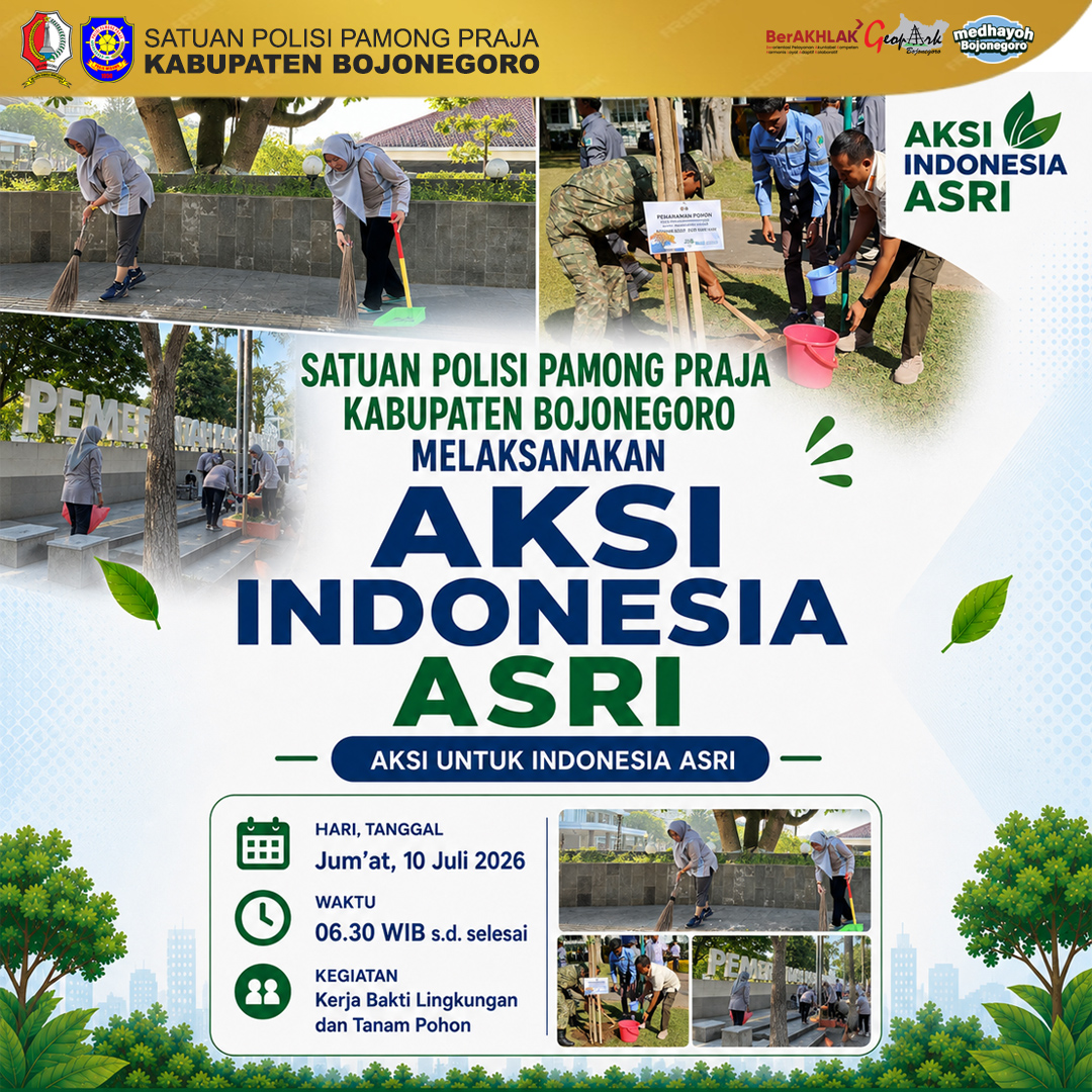 Dukung Gerakan Indonesia ASRI 2026 Melalui Aksi Bersih di Alun-Alun Bojonegoro