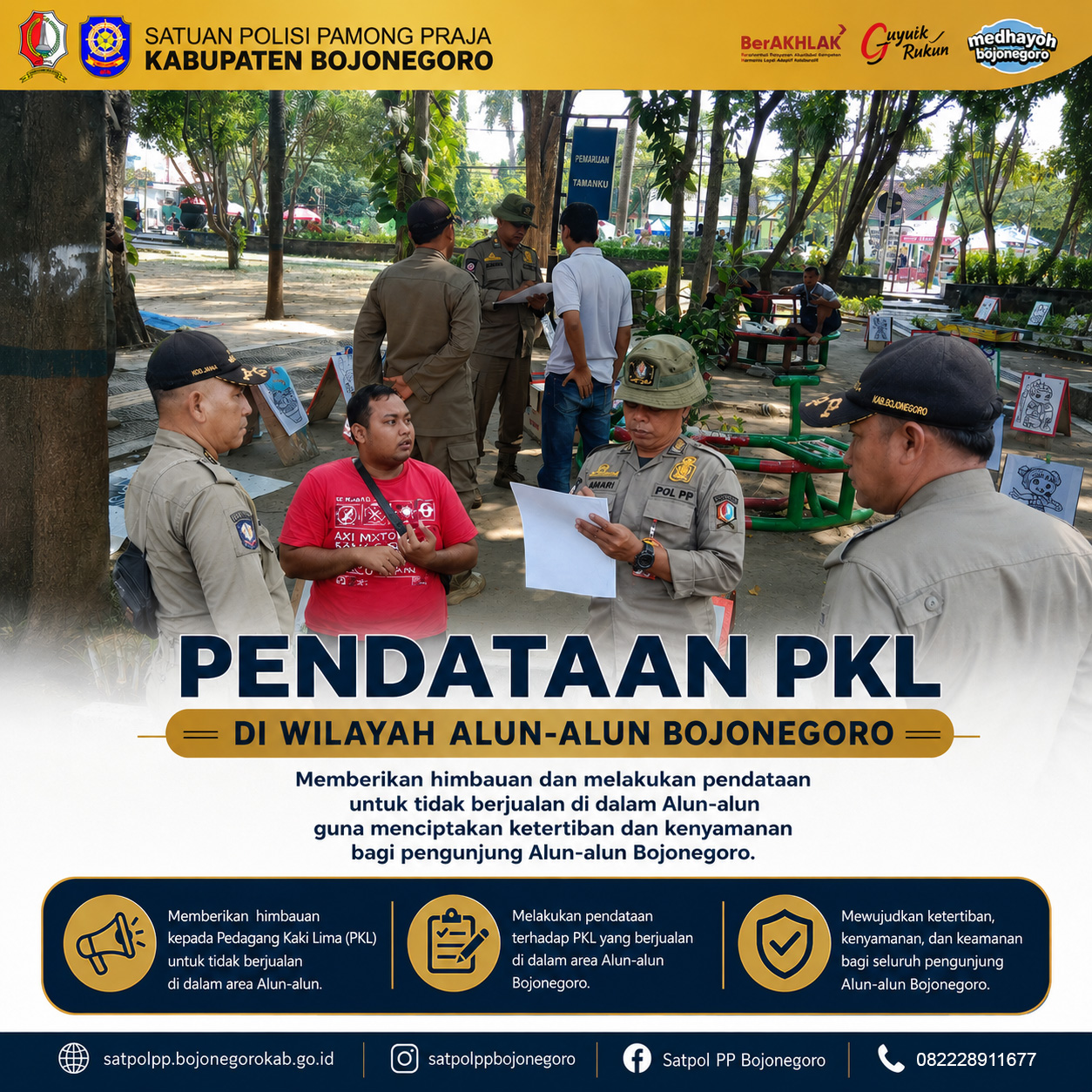 Pendataan dan Imbauan PKL di Kawasan Alun-Alun Kota