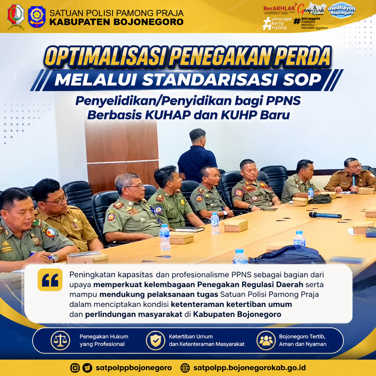 Satpol PP Perkuat Kapasitas PPNS untuk Optimalisasi Penegakan Perda dan Ketenteraman Masyarakat