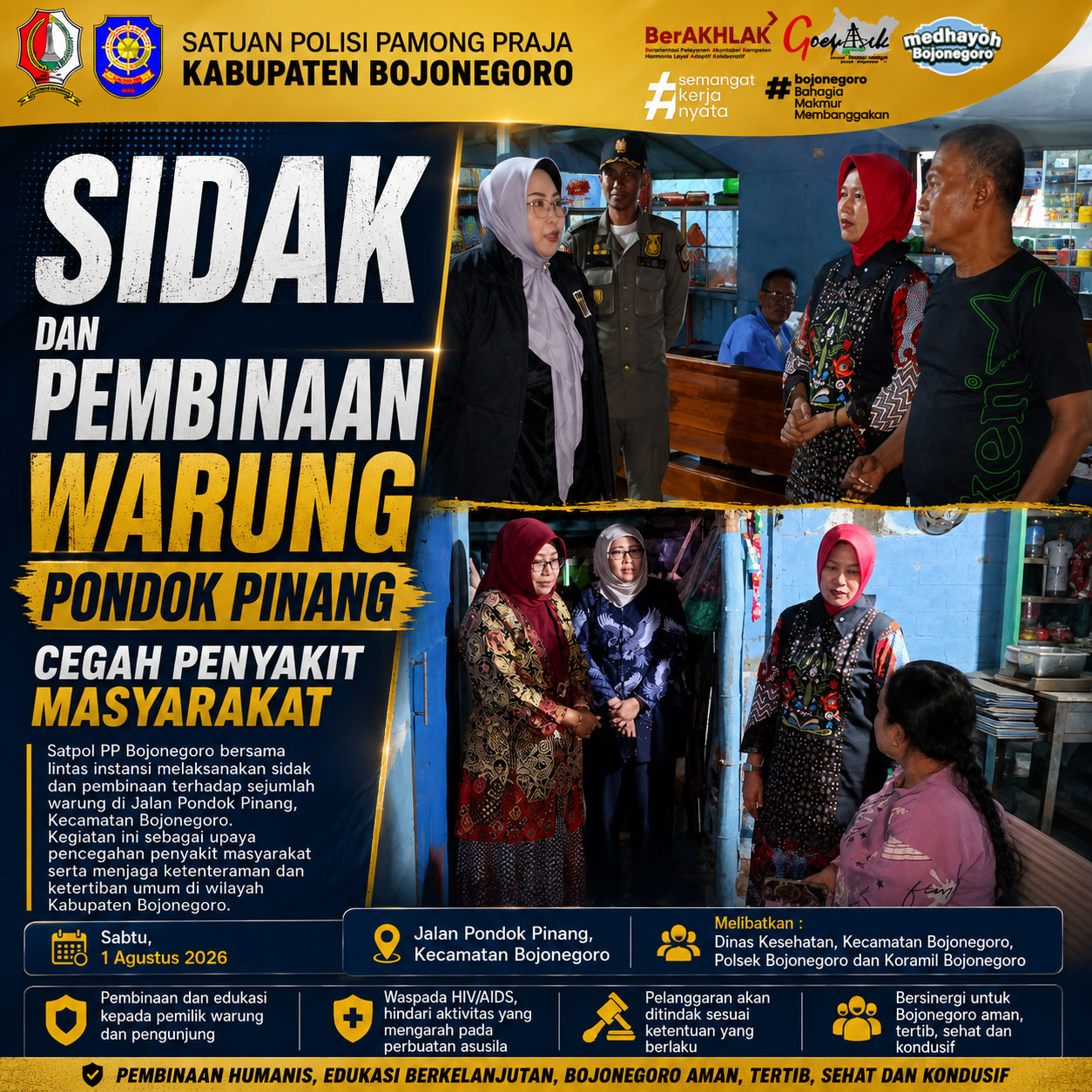 Sidak dan Pembinaan Warung di Jalan Pondok Pinang